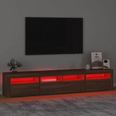 Vidaxl TV skříňka s LED osvětlením hnědý dub 210 x 35 x 40 cm