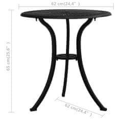 Vidaxl 3dílný bistro set litý hliník černý