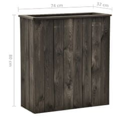 Greatstore Vyvýšený záhon tmavě šedý 74 x 32 x 80 cm masivní borové dřevo