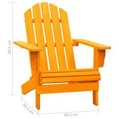 Greatstore Zahradní židle Adirondack masivní jedlové dřevo oranžové