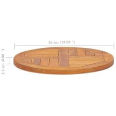 Greatstore Stolní deska masivní teakové dřevo kulatá 2,5 cm 50 cm