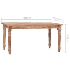 Greatstore Konferenční stolek Batavia 90 x 50 x 45 cm bělený masivní teak