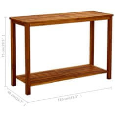 Greatstore Zahradní konzolový stolek 110x40x75 cm masivní akáciové dřevo