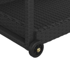 Greatstore Barový vozík černý 100 x 45 x 83 cm polyratan