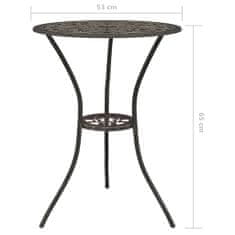 Vidaxl 3dílný bistro set litý hliník bronzový