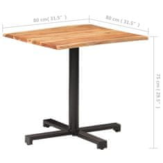 Greatstore Bistro stolek s živou hranou 80 x 80 x 75 cm masivní akácie