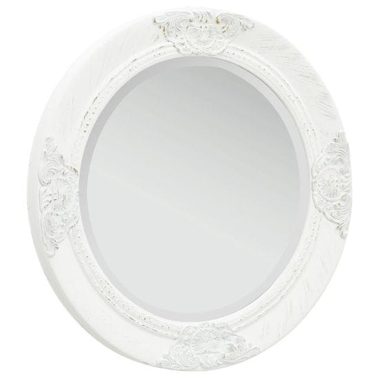 Vidaxl Nástěnné zrcadlo barokní styl 50 cm bílé