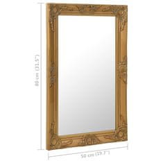 Vidaxl Nástěnné zrcadlo barokní styl 50 x 80 cm zlaté