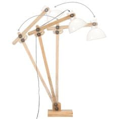 Greatstore Stojací lampa bílá masivní mangovníkové dřevo E27