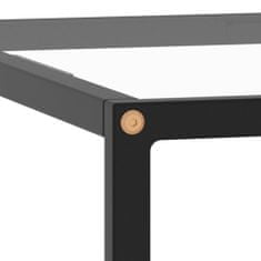 Greatstore Čajový stolek černý s tvrzeným sklem 80 x 80 x 35 cm