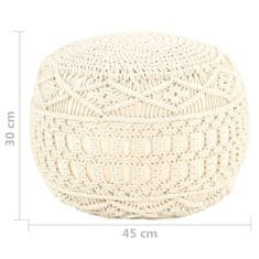 Greatstore Ručně vyrobený sedací puf macramé 45 x 30 cm bavlna