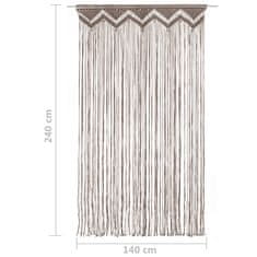 Greatstore Macramé závěs taupe 140 x 240 cm bavlna