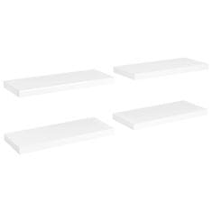 Vidaxl Plovoucí nástěnné police 4 ks bílé 60 x 23,5 x 3,8 cm MDF