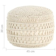 Greatstore Ručně vyrobený sedací puf macramé 45 x 30 cm bavlna