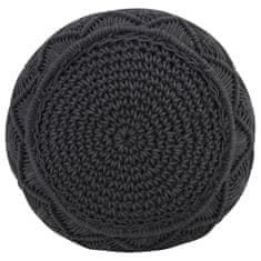 Greatstore Ručně vyrobený sedací puf macramé antracitový 45 x 30 cm bavlna