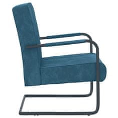 Greatstore Konzolová židle modrá samet