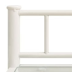 Greatstore Noční stolek bílý a průhledný 45 x 34,5 x 60,5 cm kov a sklo