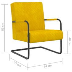 Vidaxl Konzolová židle hořčicově žlutá samet