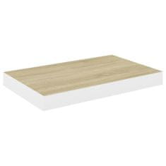 Vidaxl Plovoucí nástěnné police 4 ks dub a bílé 50 x 23 x 3,8 cm MDF