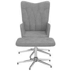 Greatstore Relaxační křeslo se stoličkou světle šedé textil