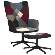 Vidaxl Relaxační křeslo se stoličkou patchwork textil