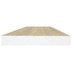 Vidaxl Plovoucí nástěnné police 4 ks dub a bílé 60 x 23,5 x 3,8 cm MDF