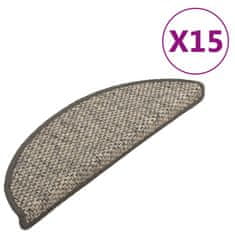 Vidaxl Samolepící nášlapy na schody sisal 15 ks 65 x 25 cm antracitové