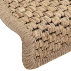 Vidaxl Samolepící nášlapy na schody vzhled sisal 15 ks 65x21x4 cm