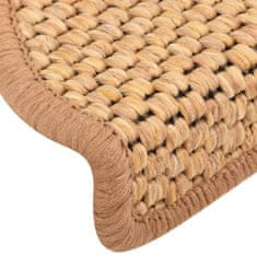 Vidaxl Samolepící nášlapy na schody vzhled sisal 15ks 65x25cm oranžové