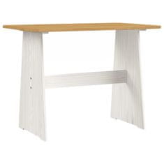 Greatstore Jídelní stůl s lavicí medově hnědý a bílý masivní borové dřevo