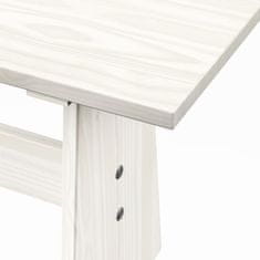Greatstore Jídelní stůl s lavicí bílý masivní borové dřevo