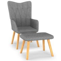 Vidaxl Relaxační židle se stoličkou 62 x 68,5 x 96 cm tmavě šedá textil