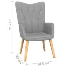 Vidaxl Relaxační židle 62 x 68,5 x 96 cm světle šedá textil