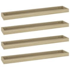 Greatstore Nástěnné police Loggia 4 ks dub 80 x 15 x 4 cm MDF