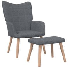 Vidaxl Relaxační židle se stoličkou 62x68,5x96 cm tmavě šedá textil