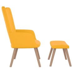 Vidaxl Relaxační křeslo se stoličkou hořčicově žluté samet