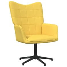 Greatstore Relaxační křeslo se stoličkou hořčicově žluté textil