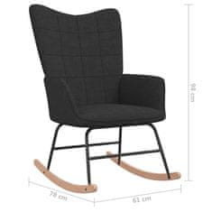 Vidaxl Houpací křeslo se stoličkou černé textil