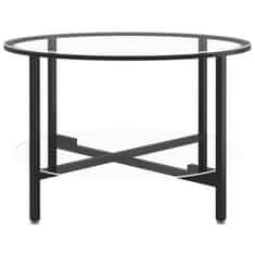 Greatstore Čajový stolek černý a průhledný 70 cm tvrzené sklo
