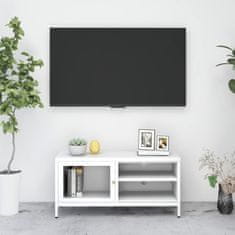 Vidaxl TV stolek bílý 90 x 30 x 44 cm ocel a sklo