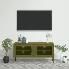 Vidaxl TV skříňka olivově zelená 105 x 35 x 50 cm ocel