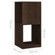 Greatstore Otočná skříňka kouřový dub 34,5 x 34,5 x 75,5 cm dřevotříska