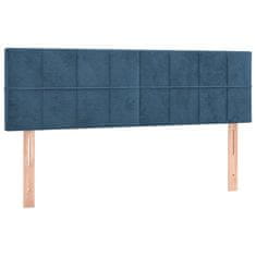 Vidaxl Box spring postel s matrací tmavě modrá 140x200 cm samet