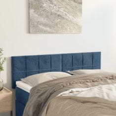 Greatstore Čela postele 2 ks tmavě modrá 72 x 5 x 78/88 cm samet
