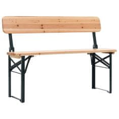 Greatstore Skládací pivní set stůl se 2 lavicemi 118 cm jedlové dřevo