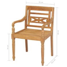 Greatstore Židle Batavia 2 ks masivní teak