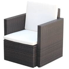 shumee Zahradní židle vidaXL s polstry Poly Rattan Brown