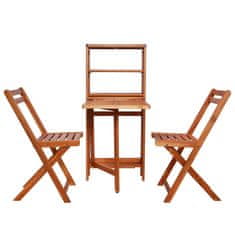 Greatstore 3dílný skládací bistro set masivní akáciové dřevo