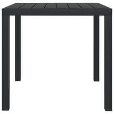 Petromila Zahradní stůl černý 80 x 80 x 74 cm hliník a WPC