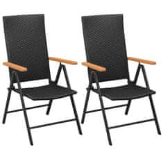 Vidaxl vidaXL stohovatelné zahradní židle, 2 ks, polyratan, černá